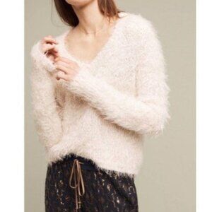 Anthropologie Knitted & Knotted Snowfrost Sweater, Size XS